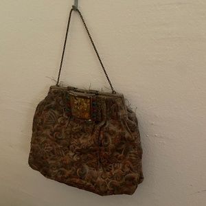 Vintage Silk and MOP Evening Bag